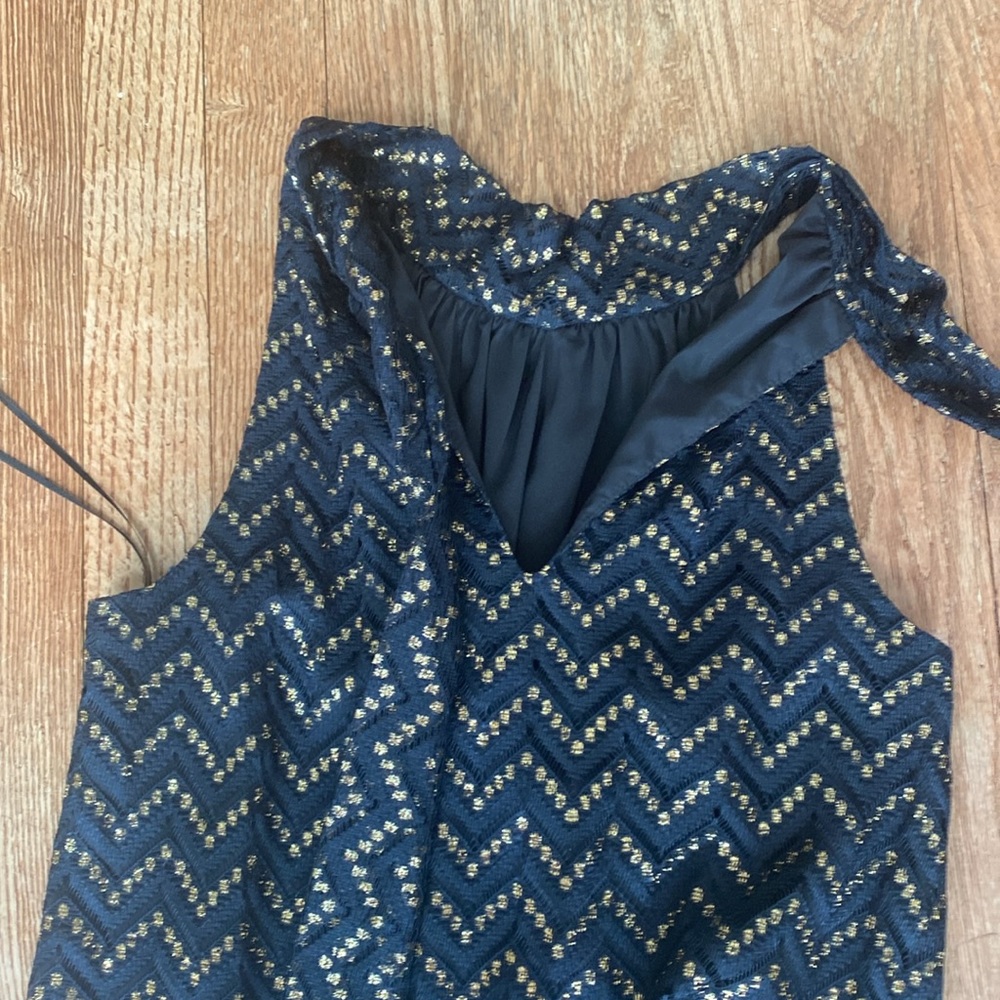 Trina Turk xs sleeveless shift dress gold and black - Picture 10 of 11